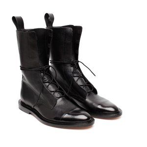 Leather brogue boots